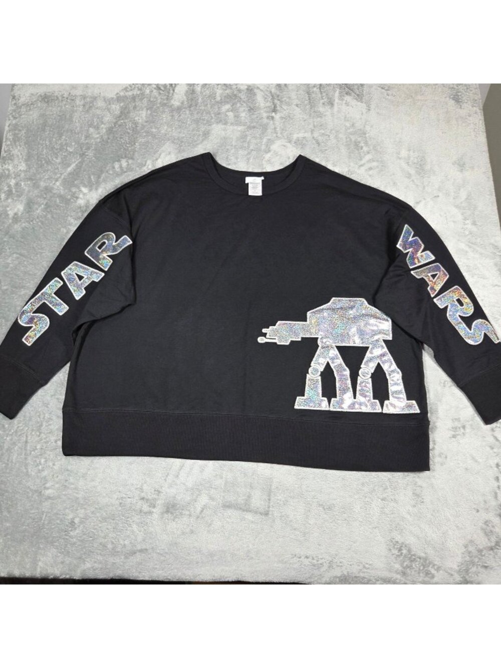 Disney Parks Top Womens 3X Black Star Wars Shimmering AT AT Walker Pullover